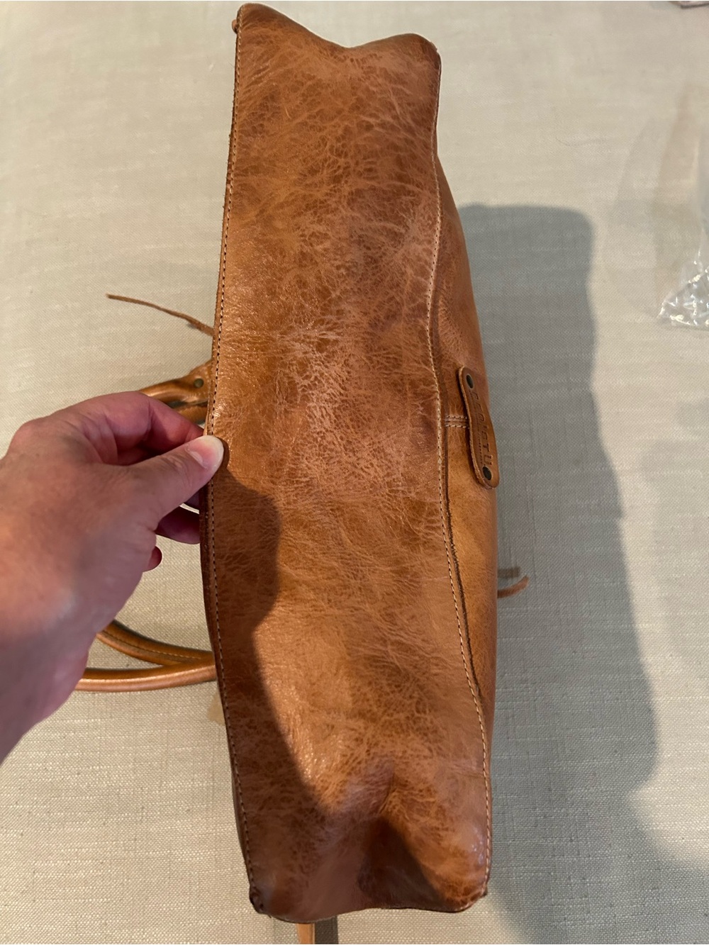 BED|STU Tan Rustic Rockababy Leather Shoulder Tote - Picture 4 of 8
